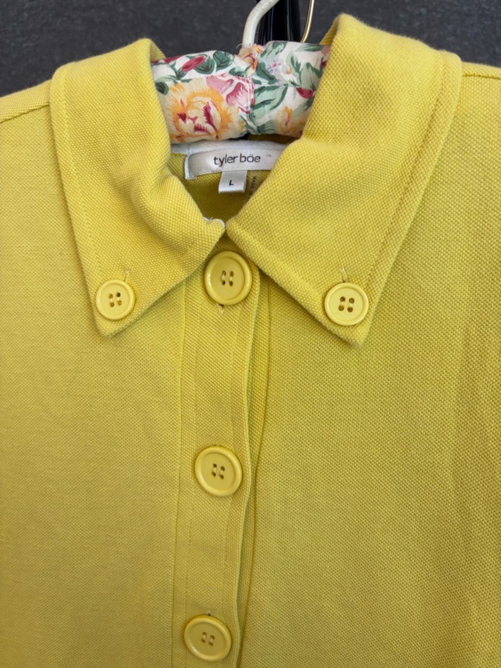 Tyler Boe Yellow Short Sleeve Polo Shirt Size Large - Picture 2 of 14